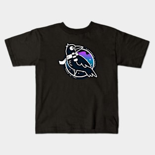 Crow in Northern Lights Kids T-Shirt